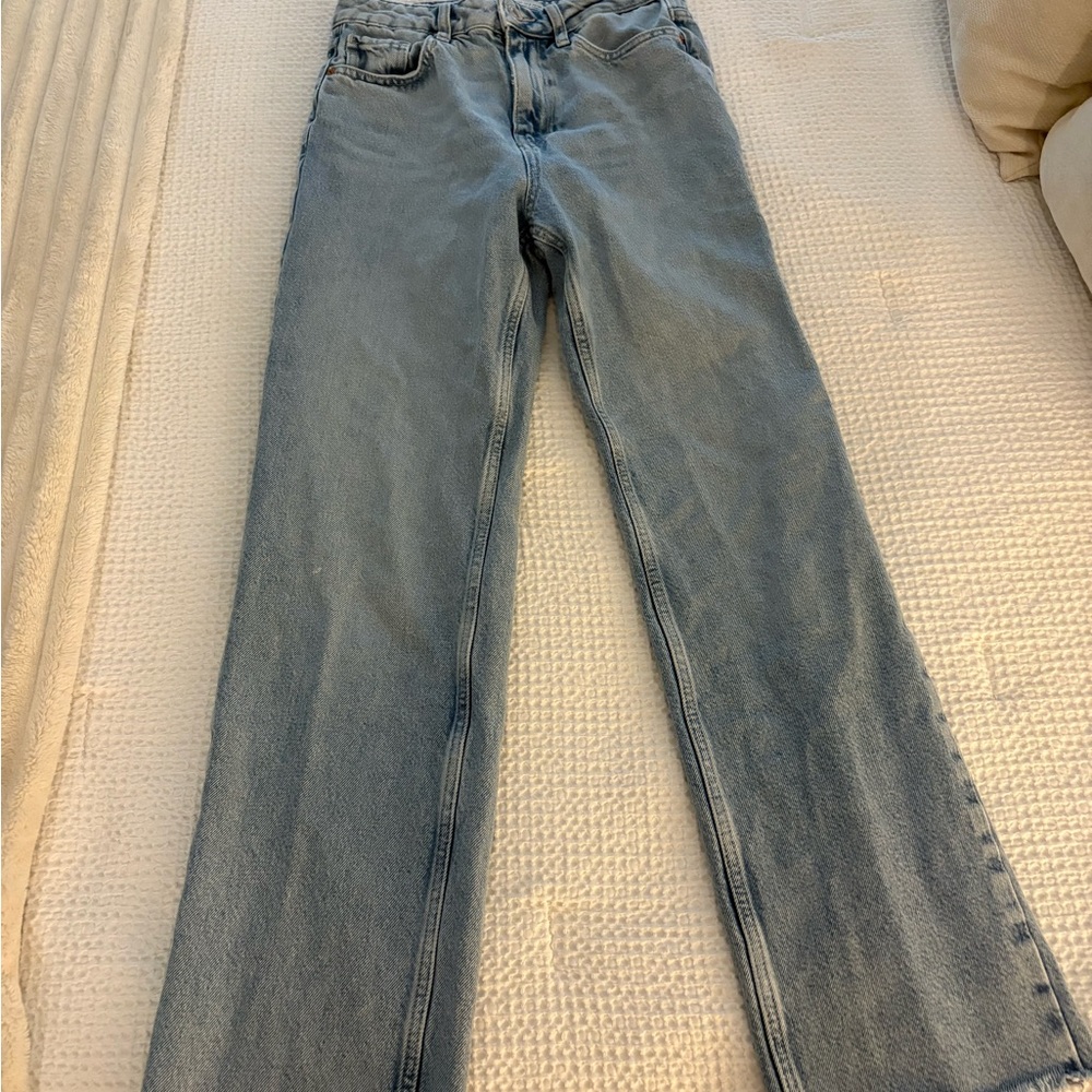 Zara Light Blue Straight Leg Jeans
